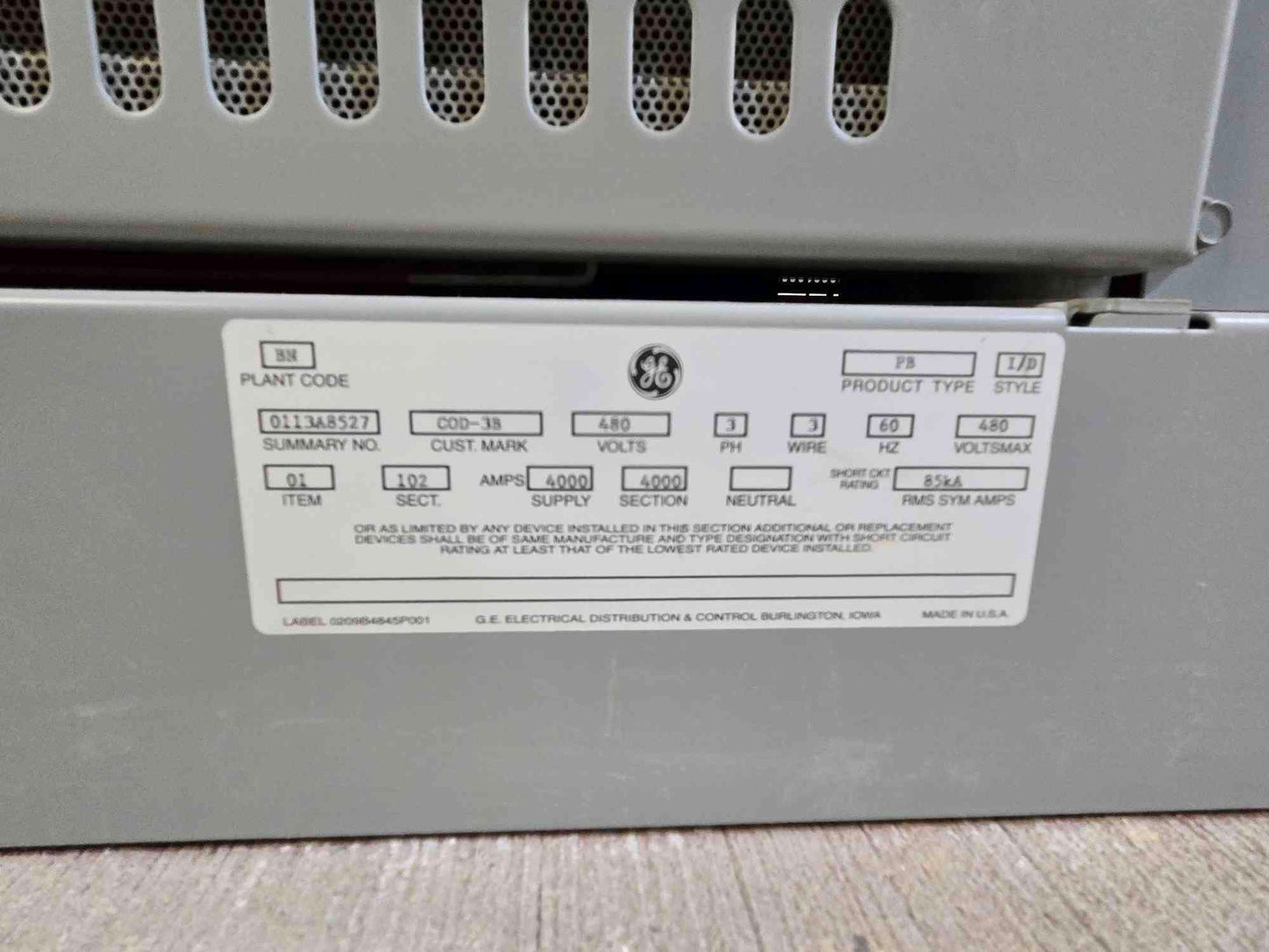 4000A GE Power Break Switchboard Switchgear Dual SSD 4000A Main & 14 SHF 800A Sub Feeds - Cell 3