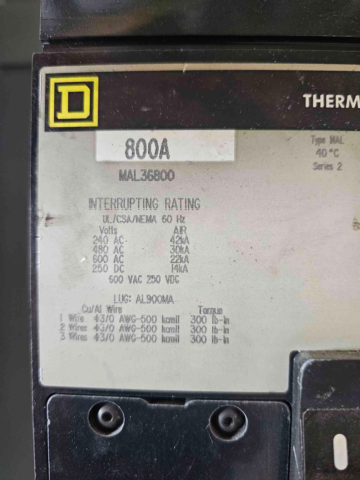 Square D Enclosed Circuit Breaker 800A Disconnect (SKU: 110468)