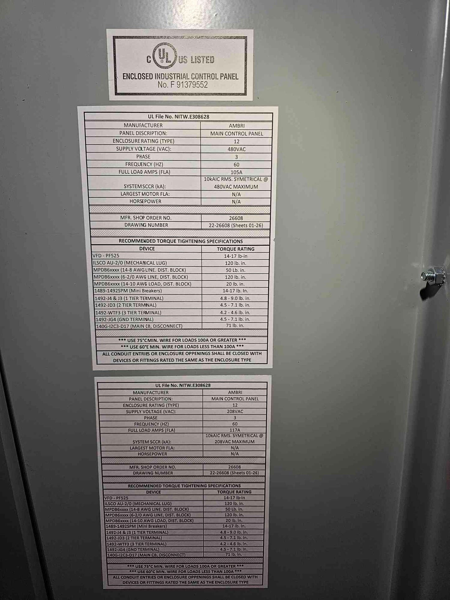 Industrial Electrical Enclosure with Double Doors w/ 2 rotary switches(SKU: 112013)