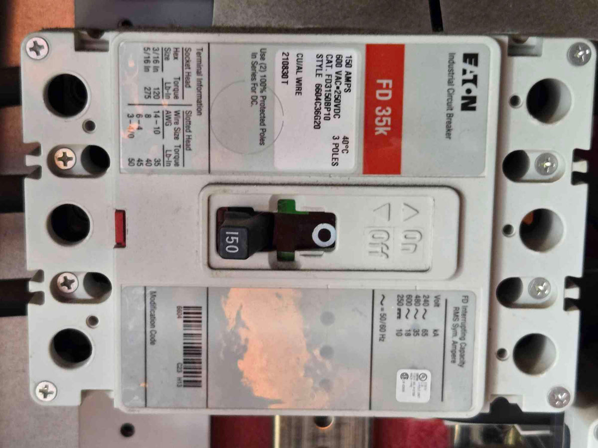 Eaton Pow-R-Line PRL3a 600A 480V Panelboard LGE3630NN Main 150A FD3150BP10