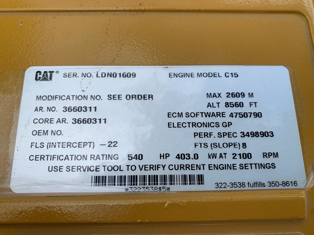 New Surplus Caterpillar C15 540HP Tier 4 Engine - DPC1224