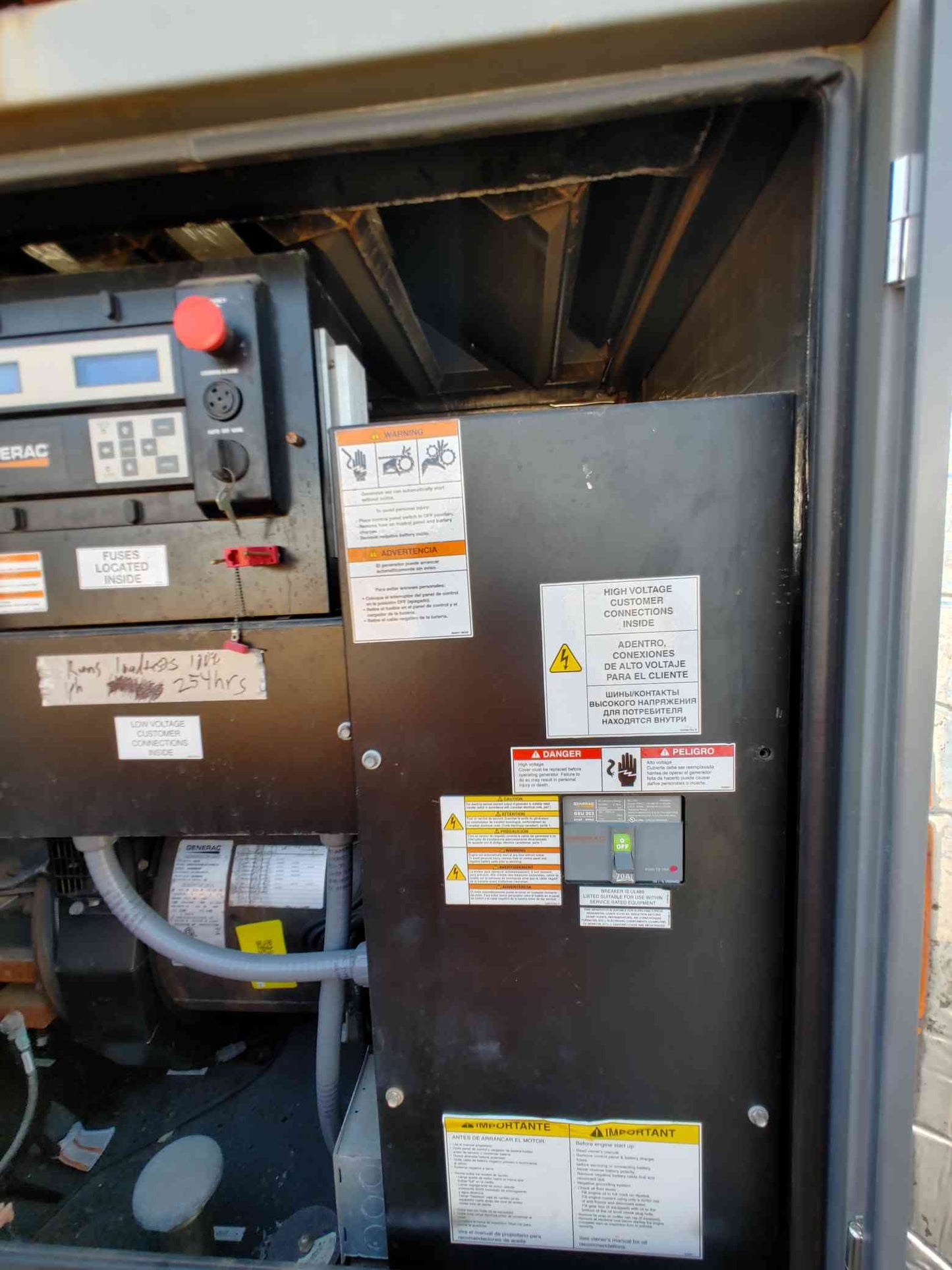 15KW Generac SD15 Diesel Generator 1PH 254Hrs A2400T Engine '16 TESTED (SKU: 112712)