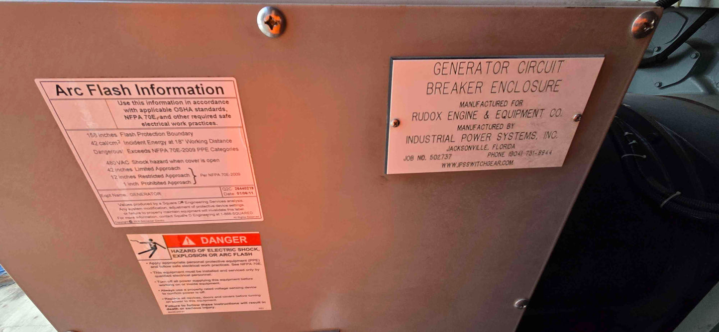600KW Mobile 900HP Mitsubishi Diesel Generator Rudox 3644Hrs TESTED '09