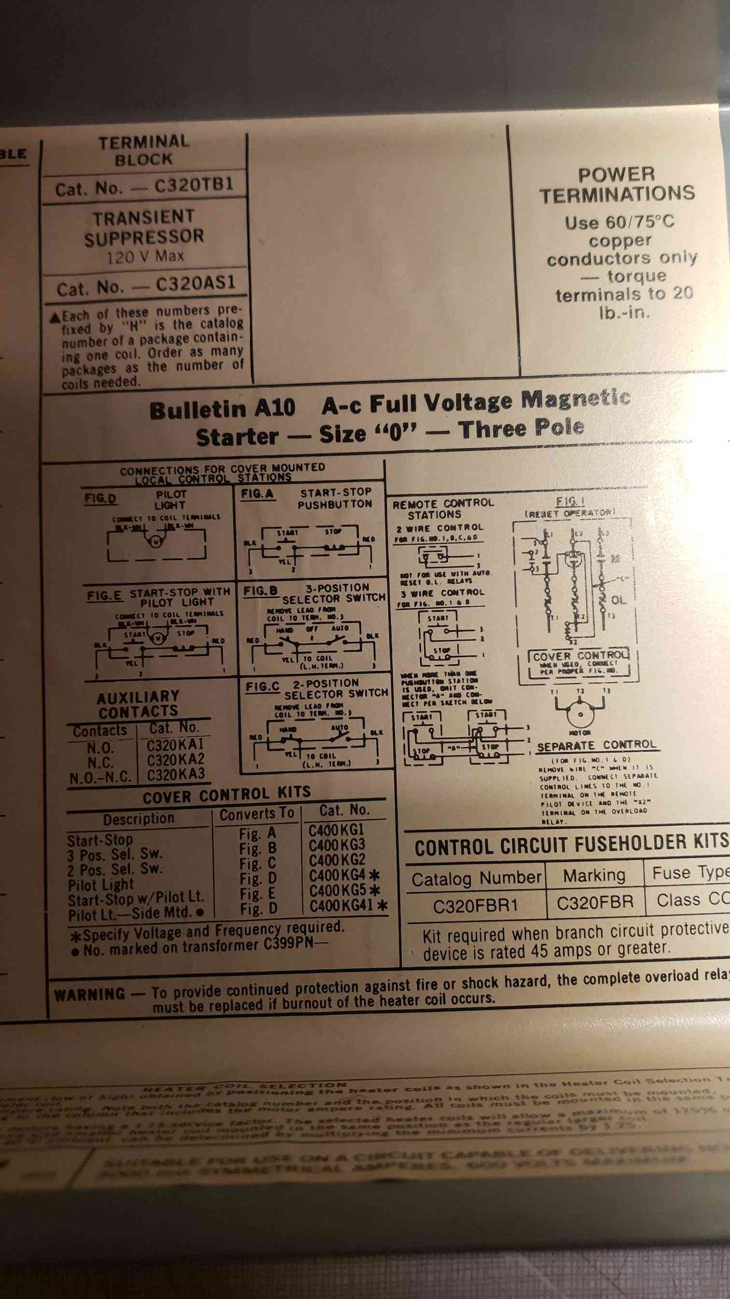 Bulletin A10 A-c Full Voltage Magnetic Starter (SKU: 106898)