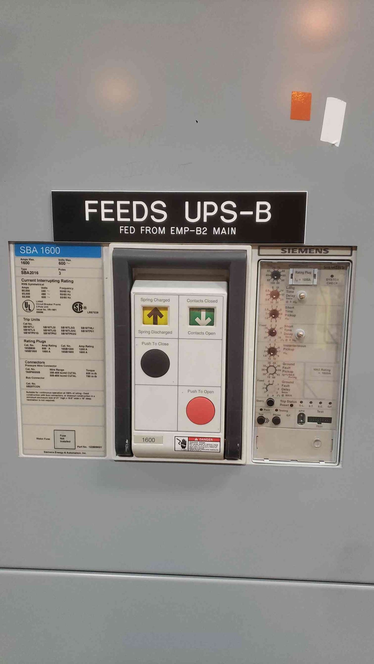 Siemens 4-Section 1600A/2000A Switchgear Lineup | 480Y/277V 3P 4W | 65kA | (3) SBA2016 Mains + Distribution (SKU: 113174)