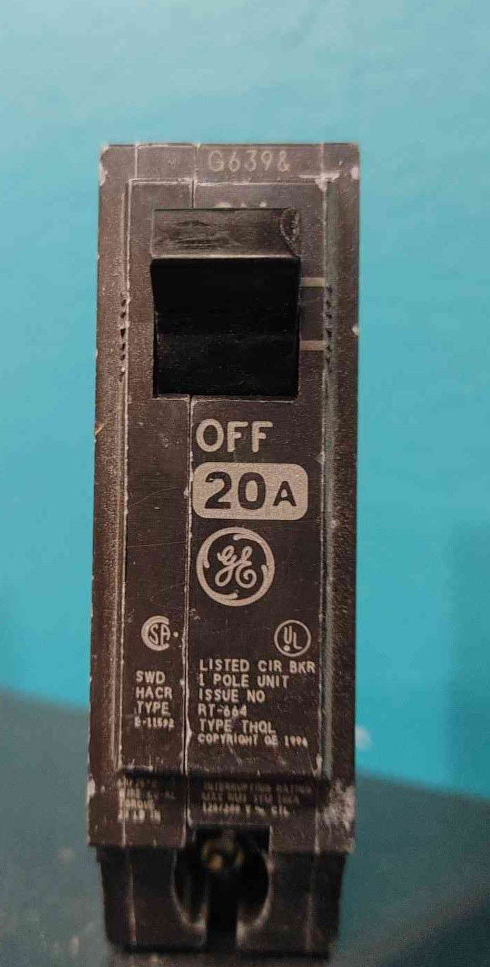 GE General Electric THQL1120 20 Amp 1 Pole Circuit Breaker 120/240V Type THQL