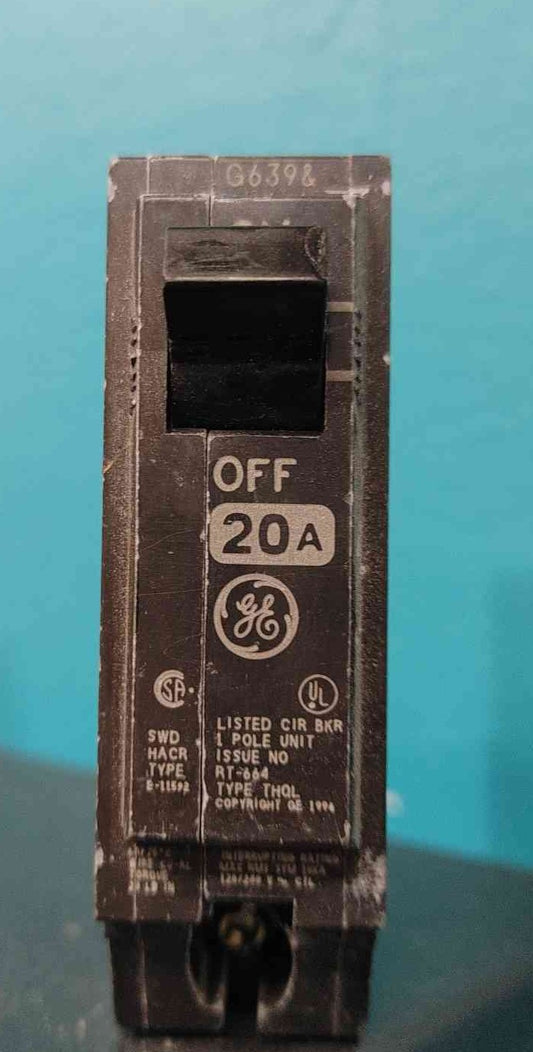 GE General Electric THQL1120 20 Amp 1 Pole Circuit Breaker 120/240V Type THQL