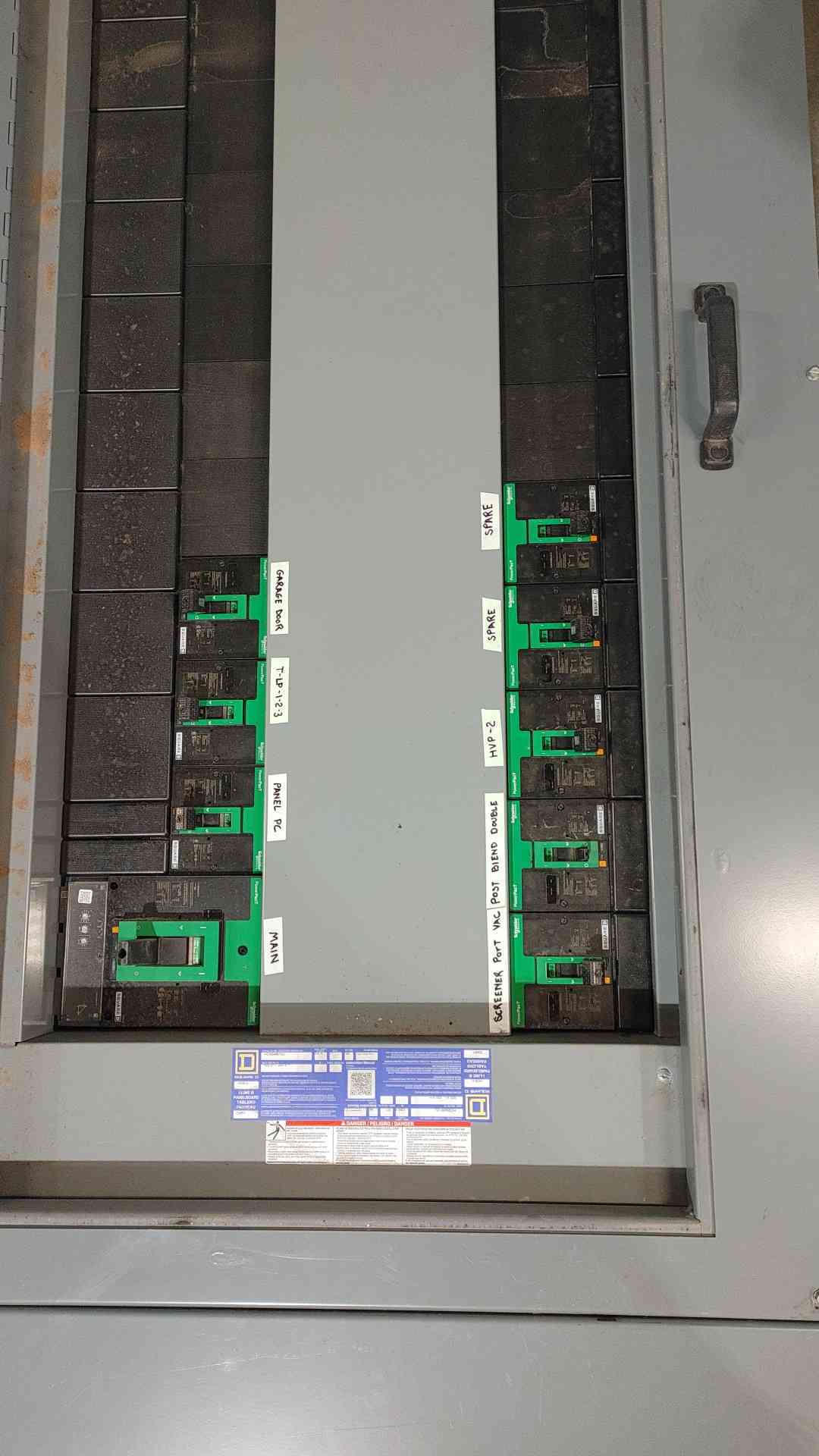 Square D HCR-U I-Line 1200A 600V Panelboard HCR548612U Enclosure w/ 9 Breakers