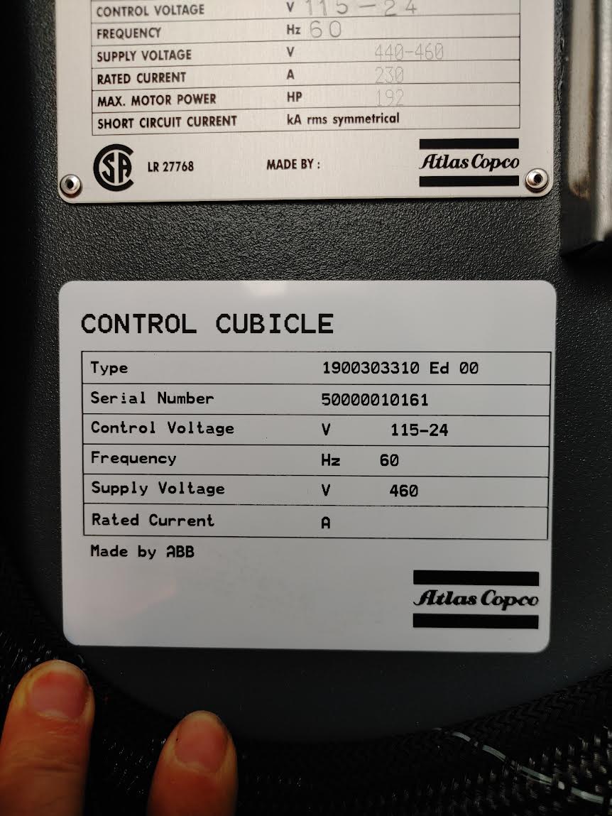 Atlas Copco 192HP ZR90 VSD Oil-Free Rotary Screw Air Compressor 2012 25239hrs