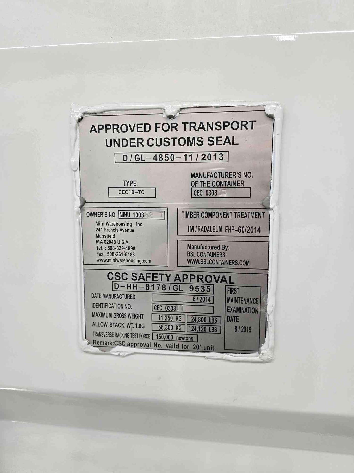 Liquid Metal Battery Shell in Shipping Container (SKU: 112023)