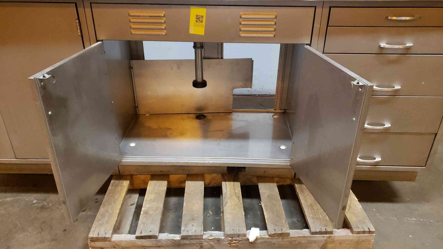 Kewaunee 8' Stainless Steel Lab Casework Sink Bench 2 Faucets Doors & Drawers (3999AA)