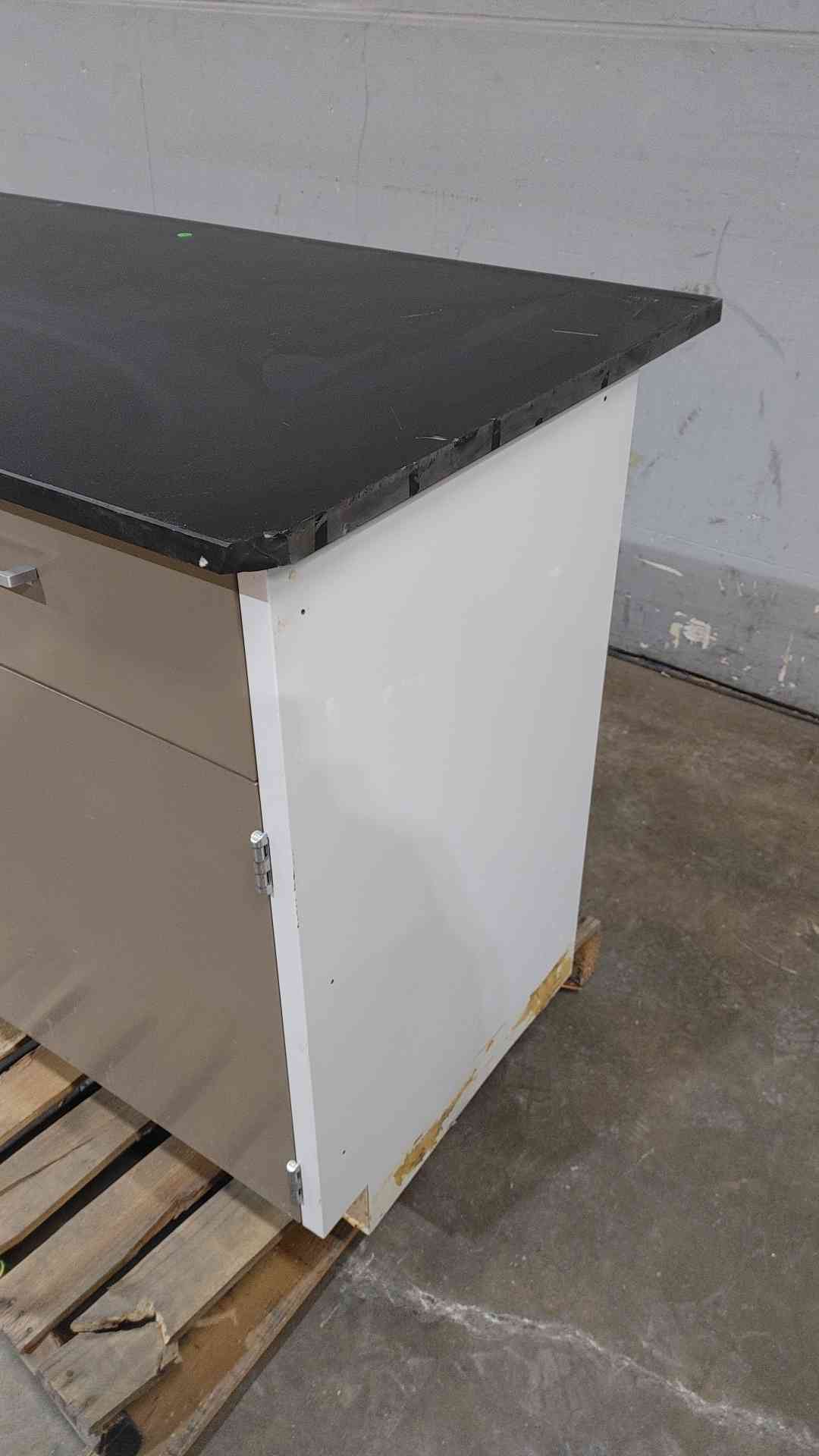 8' Hamilton Lab Desk/Table W/ Nozzles Metal Lab Casework (SKU: 111386)