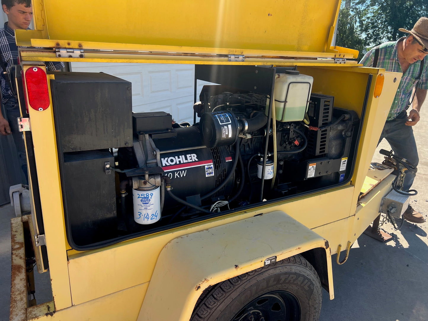 10KW Trailer CKH4310 Portable Diesel Generator Kubota V1305 Engine 120V TESTED