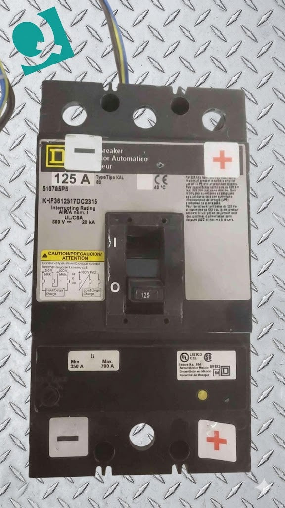 Square D 125A 3P 500V Breaker KHF3612517DC2315 (SKU: 111176)