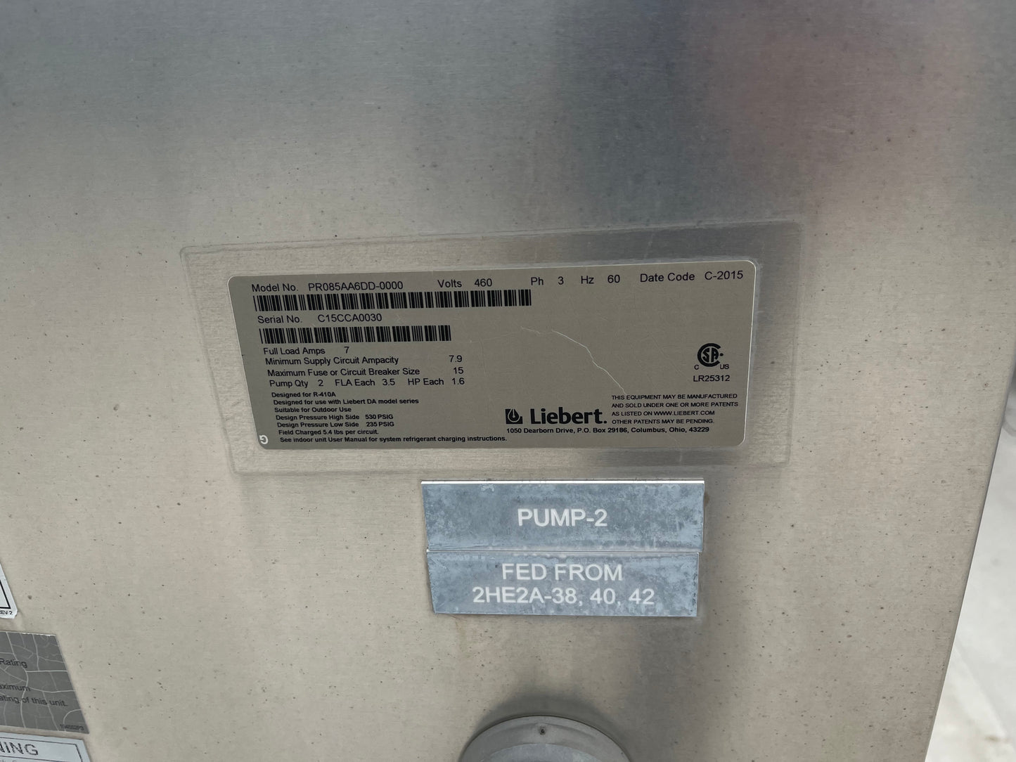 Liebert DSE DA085 85kW Precision CRAC Pump Economized & Condenser MCL220 Bundle '15 (SKU: 112970)