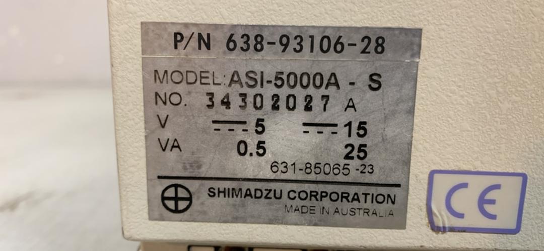 Shimadzu ASI-5000A AutoSampler in working condition prior to being moved to storage