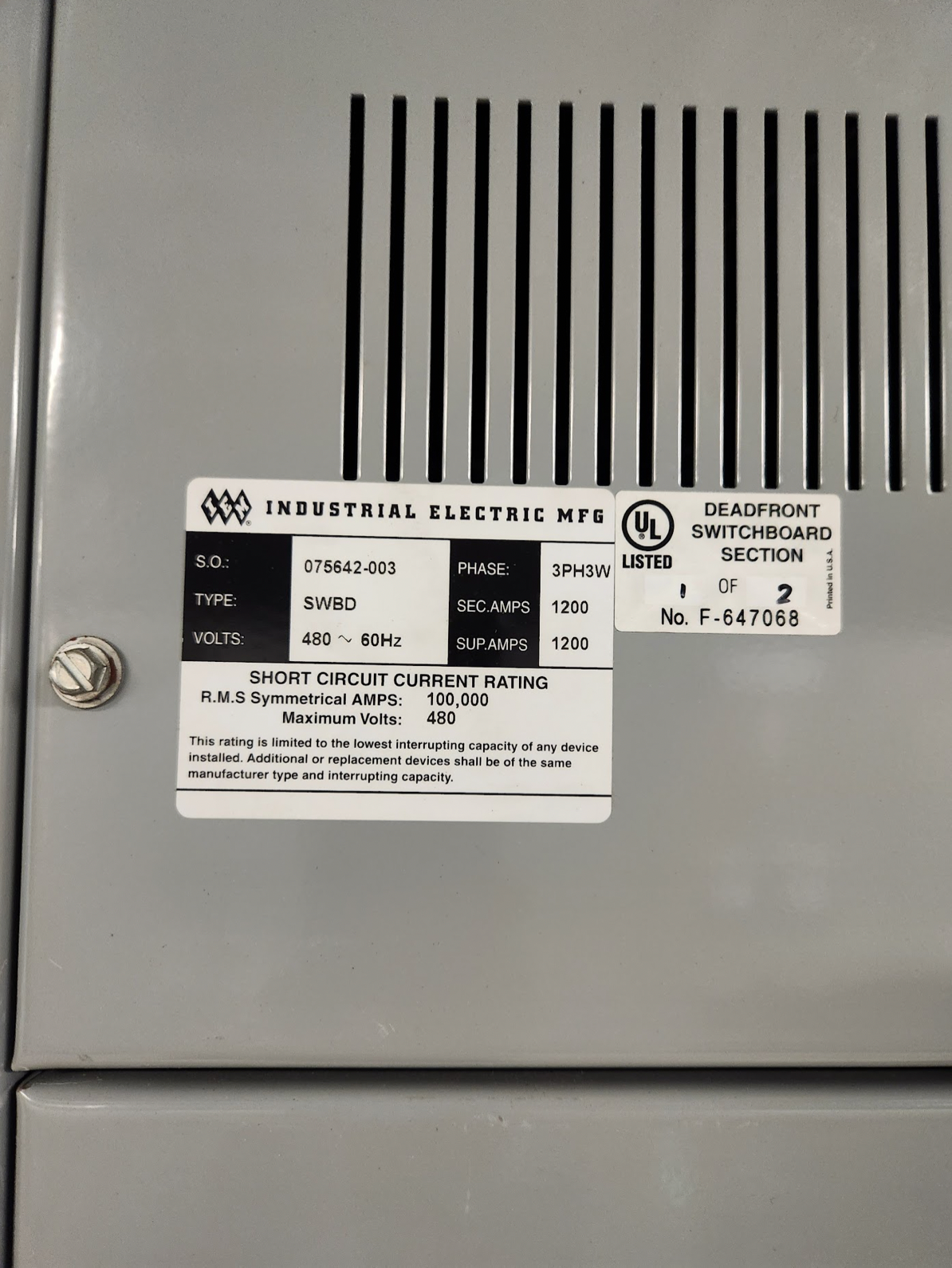 Square D 1200A 480v Masterpact 6 Breaker Distribution w/ 2 Mains & Power Meter(100244)