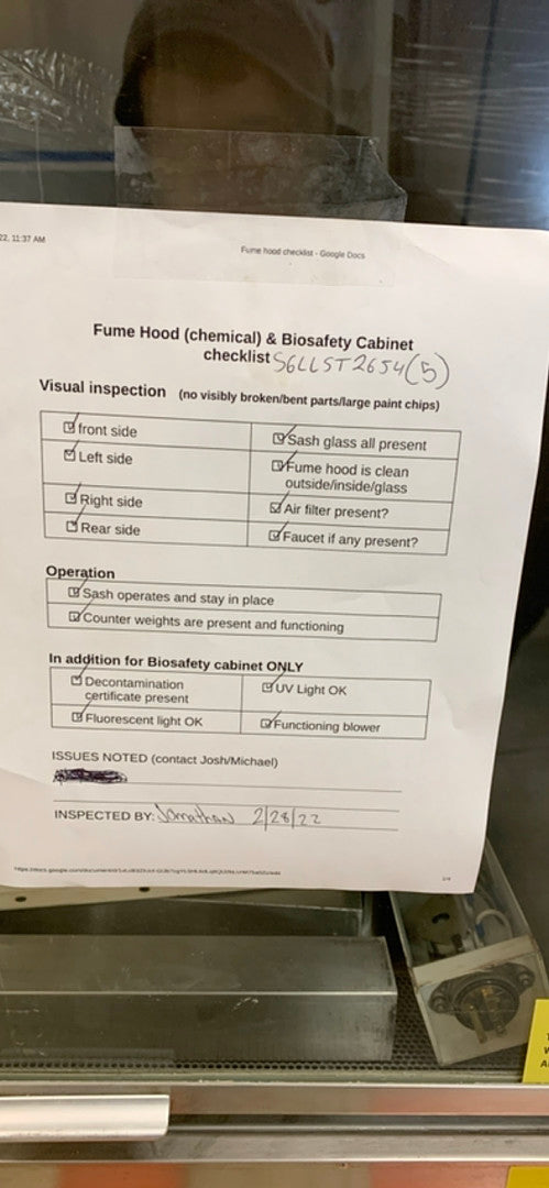 4' Baker Co SterilGard Biosafety Stainless Cabinet VBM400 115v Type A/B3 (Virology) Stainless(S6LLST2654)