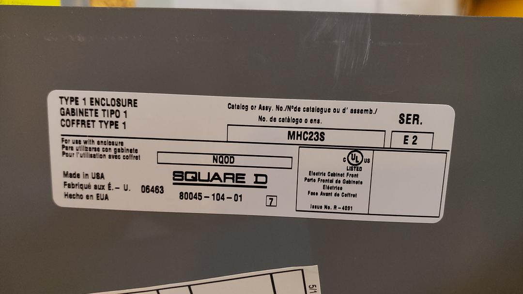 100A 240V Square D NQOD Breaker Box Loaded(S6LLST3947)