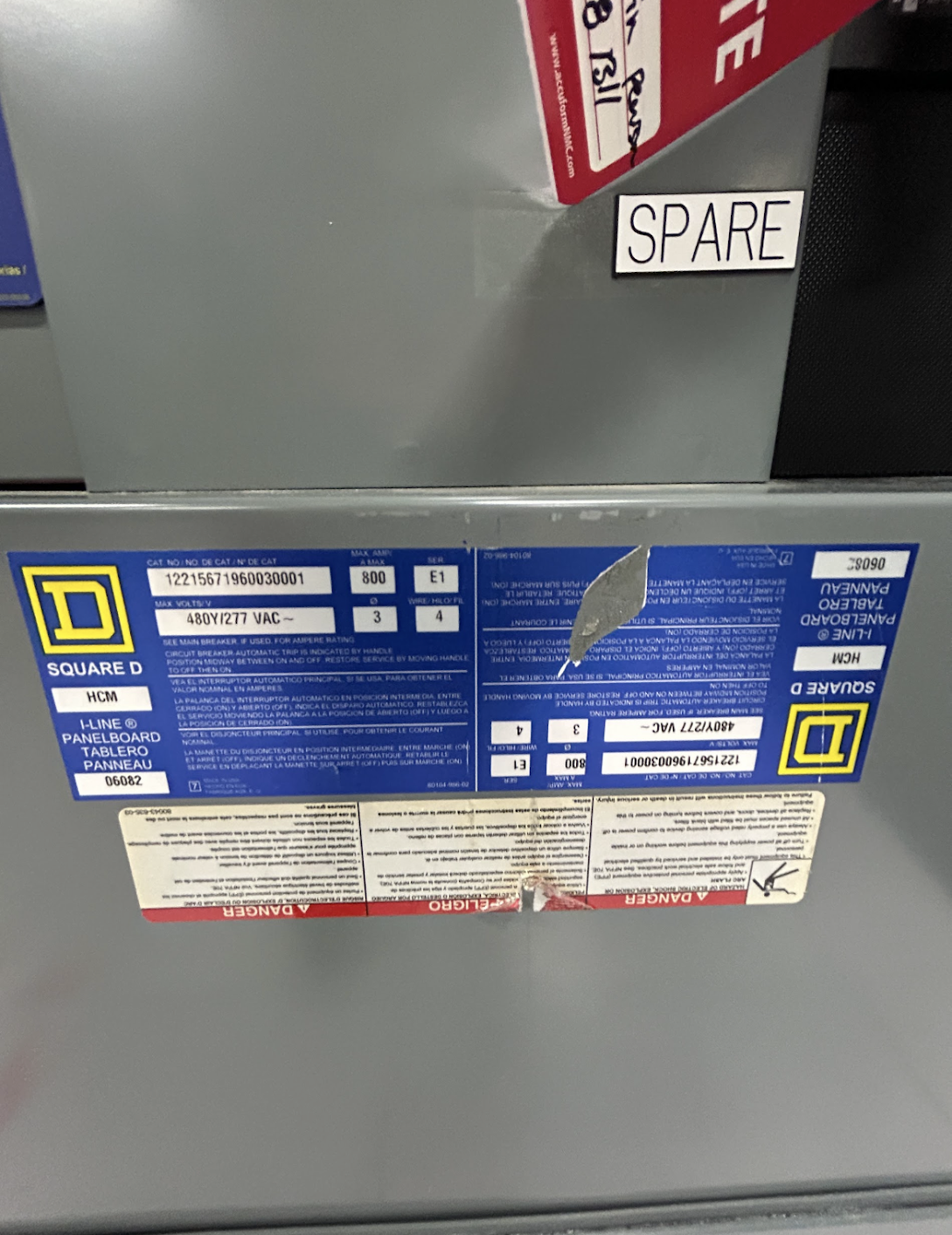 Square D I-Line HCM Panelboard 800A 480Y/277V 3Ph 4W w/ Meter Section (SKU: 113136)