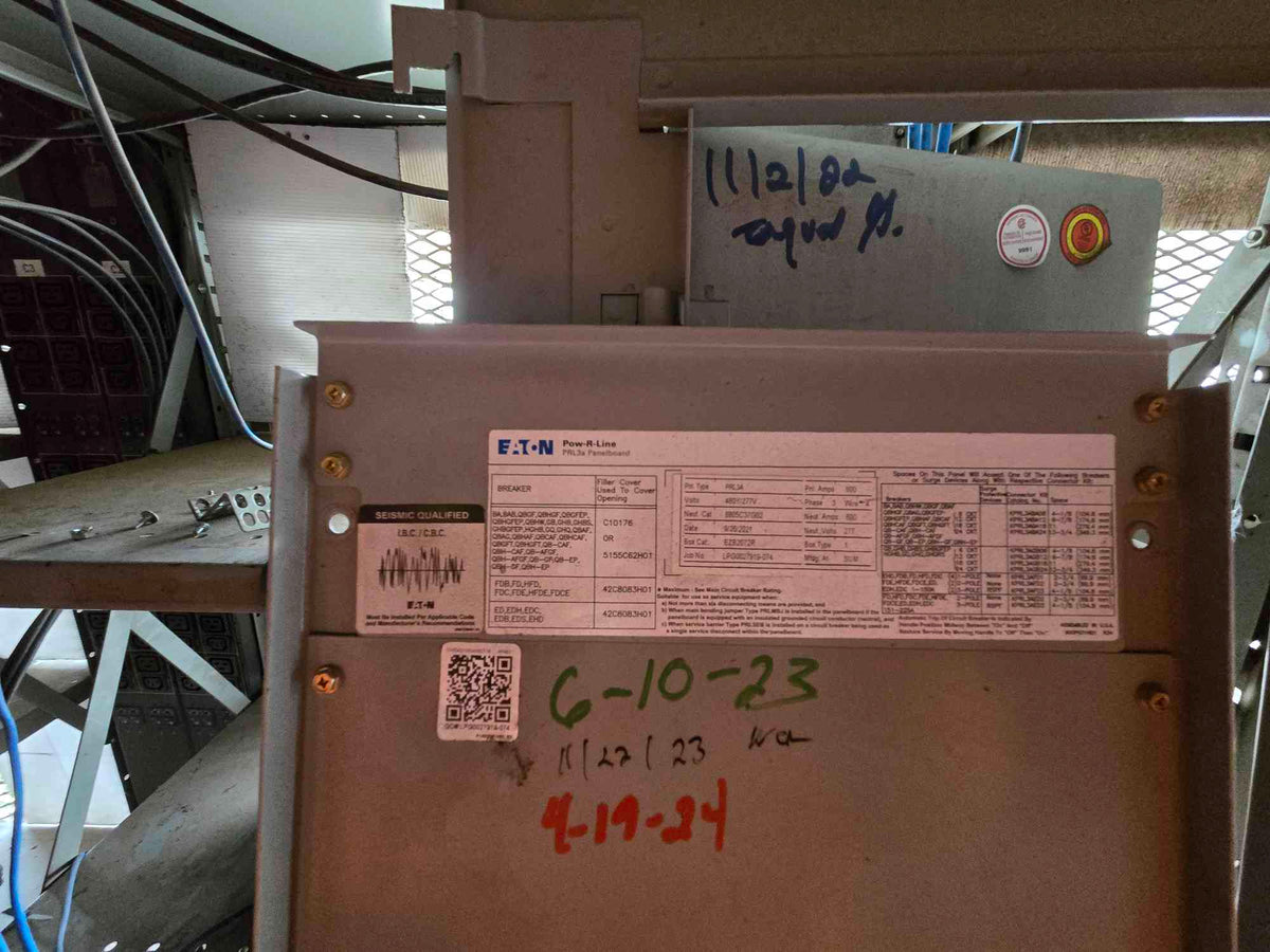 Eaton Pow-R-Line PRL3a 600A 480V Panelboard LGE3630NN Main 150A FD3150BP10
