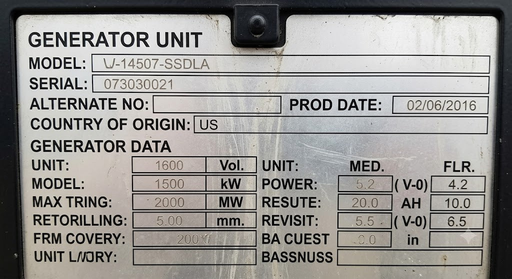 Generac 35kW Industrial Generator 120/240V Single Phase SG0035AG035.4V18HBNLA