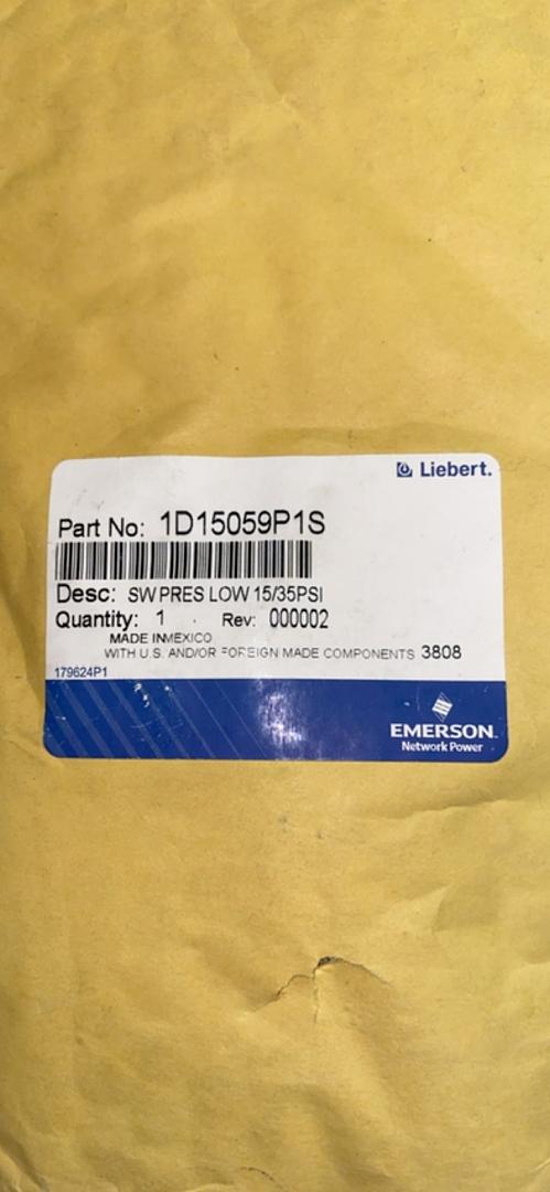 *Pickup Only* Emerson SW PRES LOW 15/35PSI(S6LLST4556)
