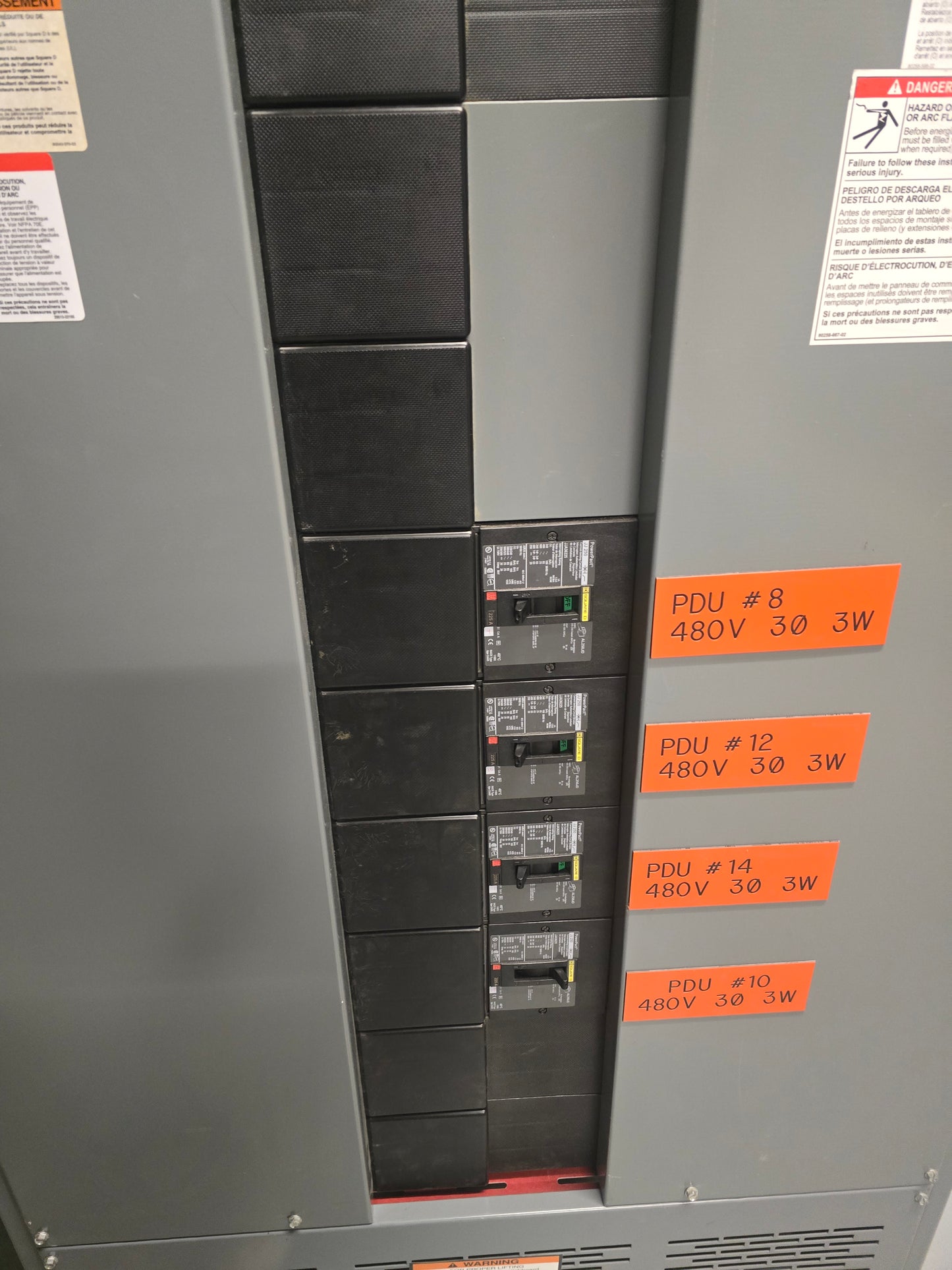 Square D QED Power-Style Switchboard Section 1600A 480V 3PH Distribution Panel