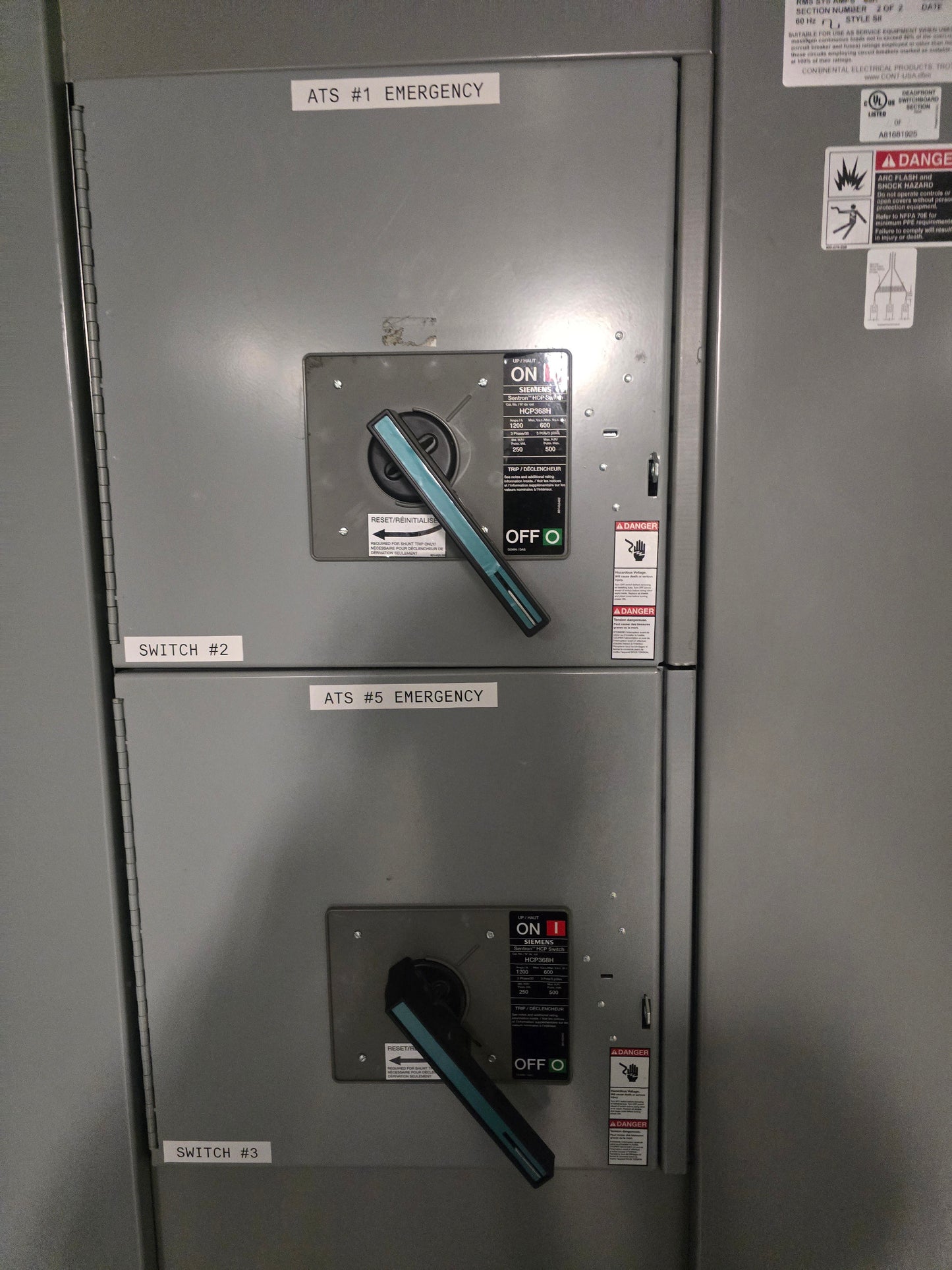 Siemens HCP366H 600A 600V 3 Pole Fusible Switch Panelboard Switchboard Unit