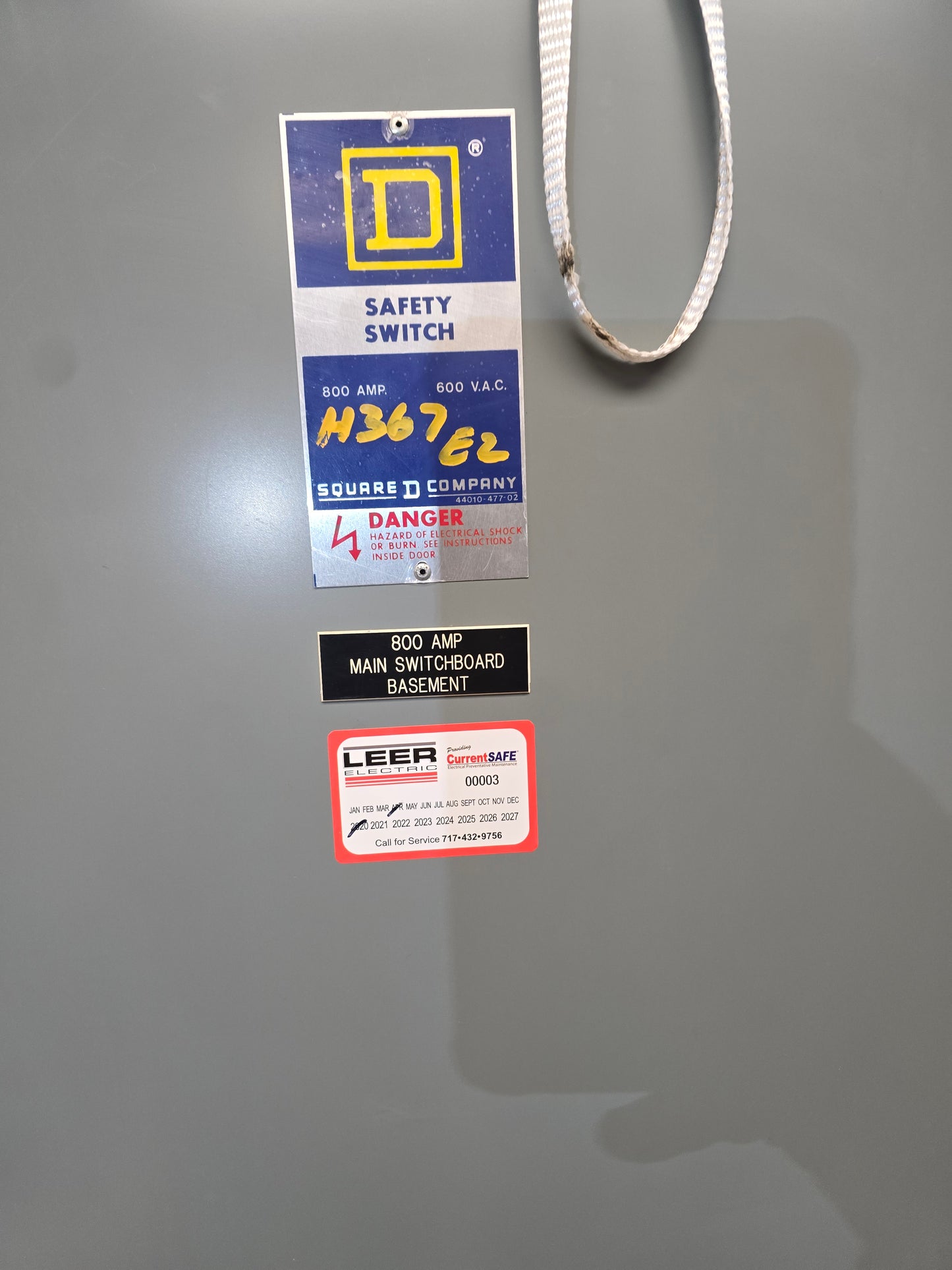 Square D H367 800 Amp 600V 3 Pole Fusible Heavy Duty Safety Switch Disconnect