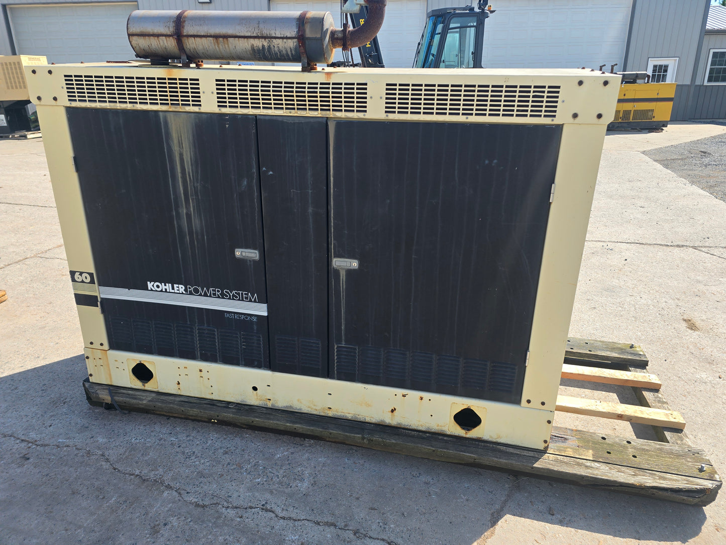 Kohler 57KW LP Propane Generator GM 5.7L Enclosed 2001 1024 Hrs TESTED