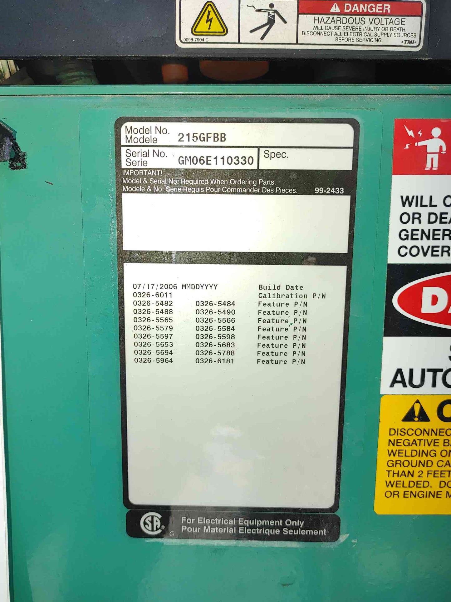 Cummins 215GFBB 215 kW Natural Gas Generator PowerCommand Enclosed 215kW