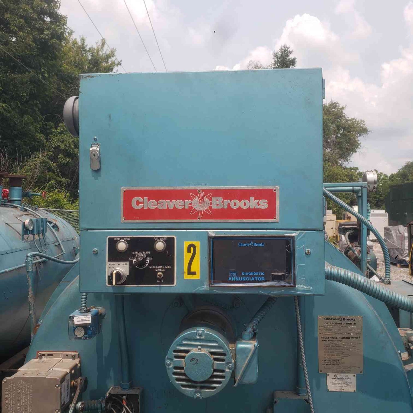 Cleaver Brooks CB200-70 70HP Packaged Boiler 125 PSI Dual Fuel Gas Oil