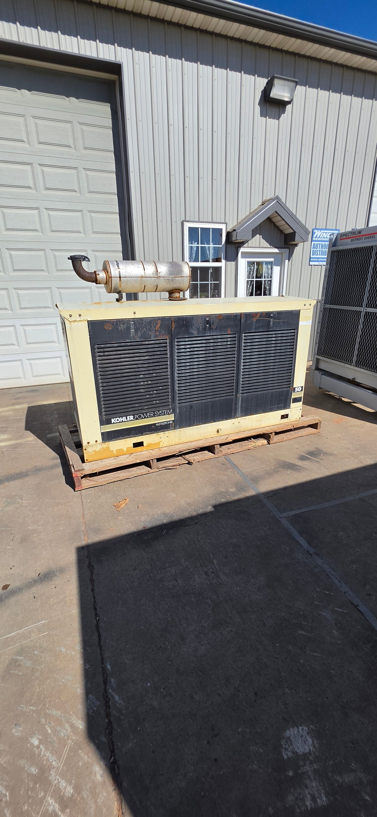 Kohler 50RZ 55kW Natural Gas Generator Weather Enclosure 878hrsLoad Tested
