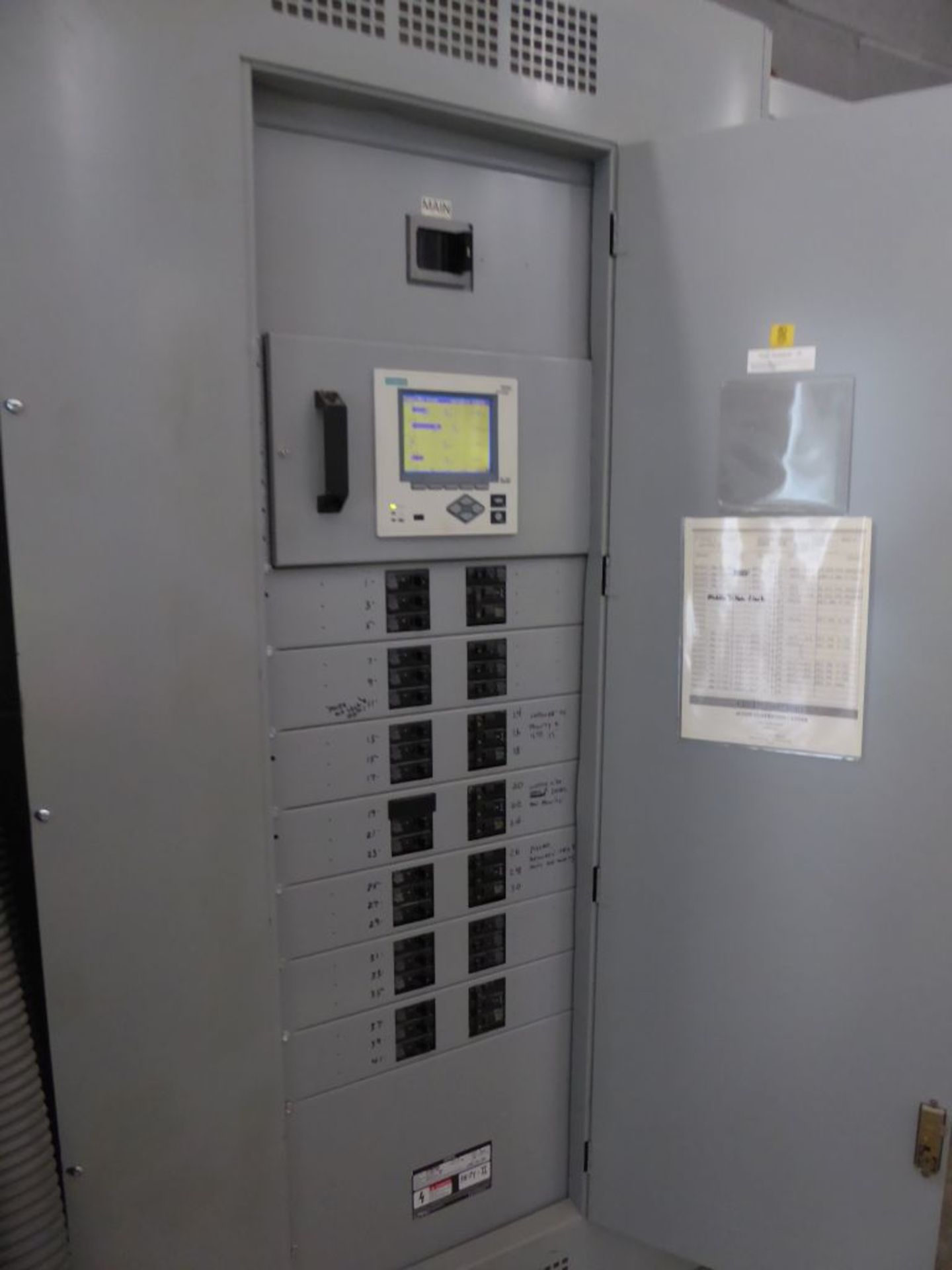 Lot of 3 Siemens 600A Panelboards w/ Circuit Breakers Panel 1 w/ Meter & Main (SKU: 111725)