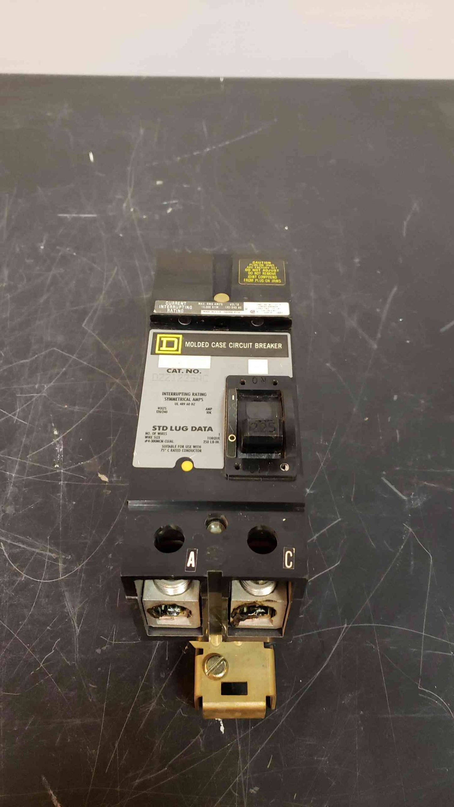 Square D 225 Amp Breaker Q221225AC I-Line Lug to Bus (SKU: 1977AA)