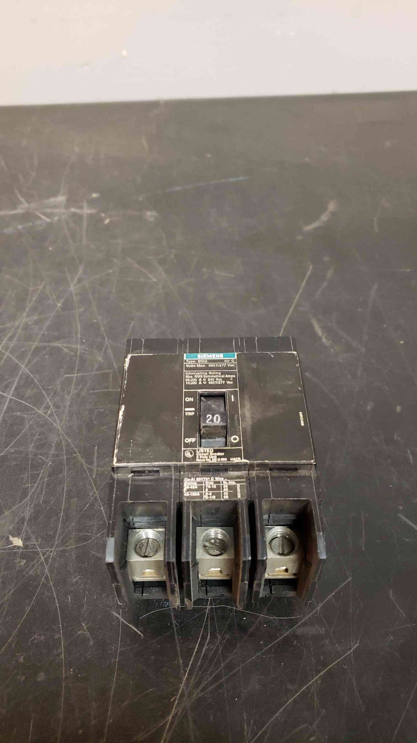 Siemens 20 Amp BQD 3 Pole Breaker NE2999 (SKU: 2518AA)(2518AA)