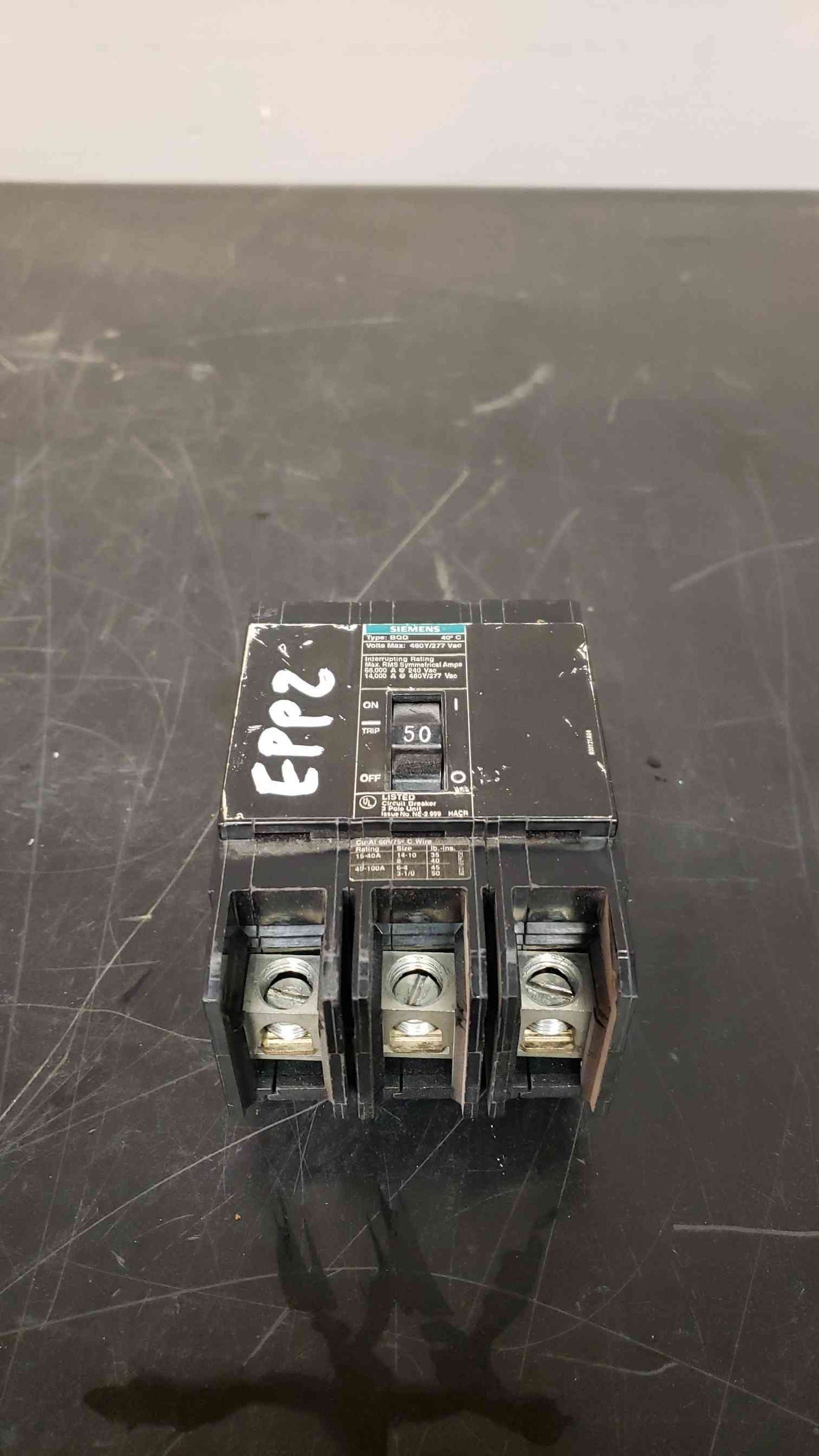 Siemens 50 Amp BQD 3 Pole Breaker (SKU: 2519AA)(2519AA)