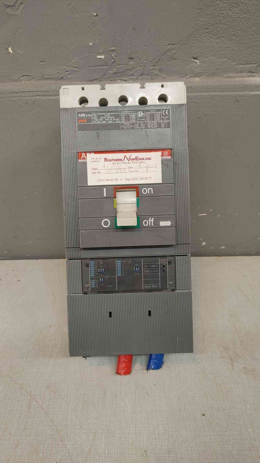400A ABB S5N 3 Pole AL01033397 AB4507 SACE PR211 (3614AA)(3614AA)