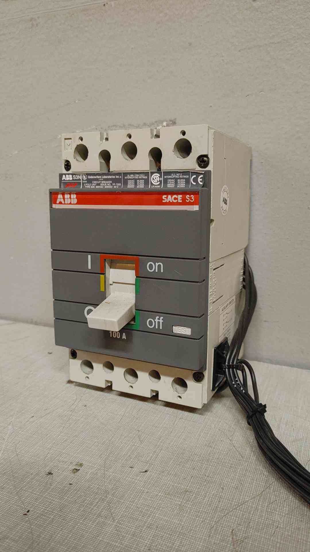 ABB S3N 100A 3 Pole Circuit Breaker 600VDC 600VAC YF-7055