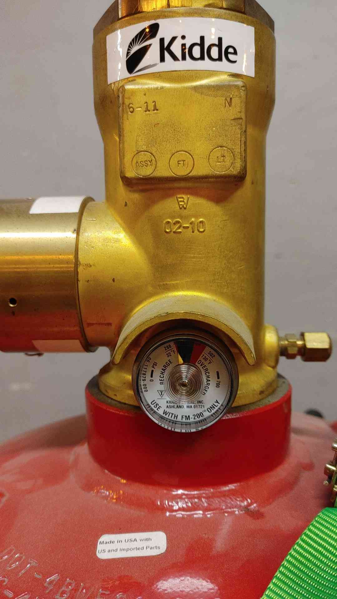 236 Lbs Kidde Clean Agent Fire Suppression Tank Cylinder FM-200