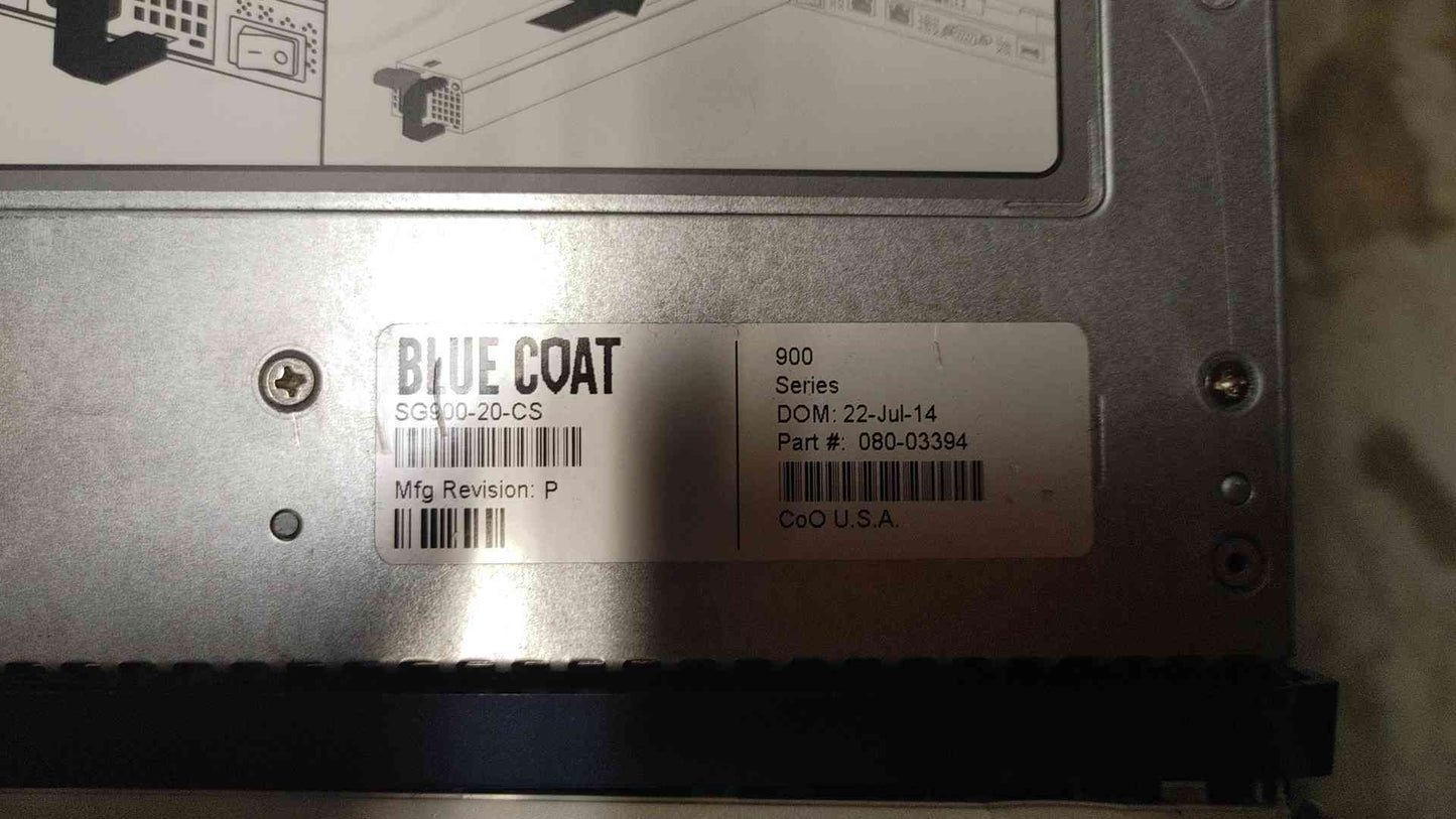 Lot of 4 Bluecoat 900 Series Firewall Appliance(S6LLST7798)