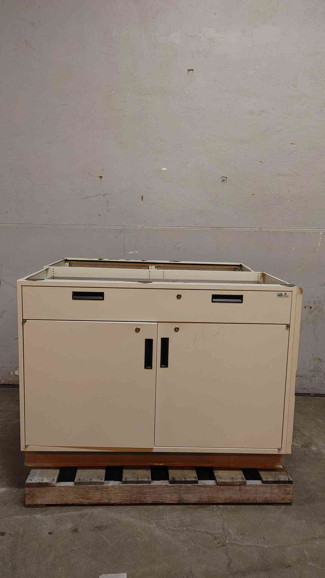 Labcrafters 4' Metal Lab Base Cabinet 2-Drawer 2-Door Standing Height