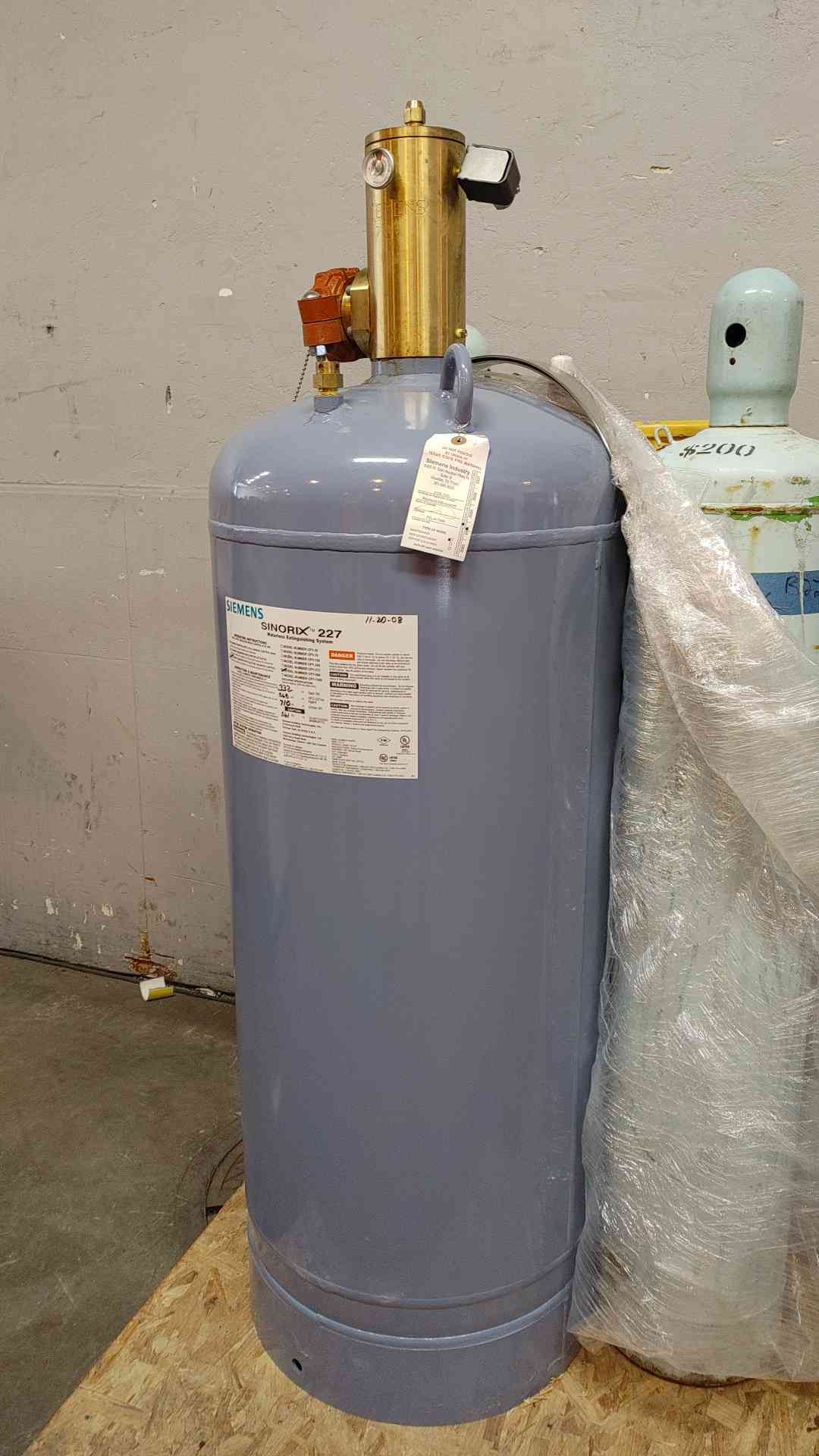Siemens Sinorix 227 Fire Suppression Cylinder CPY-560 368Lbs of Agent (108487)