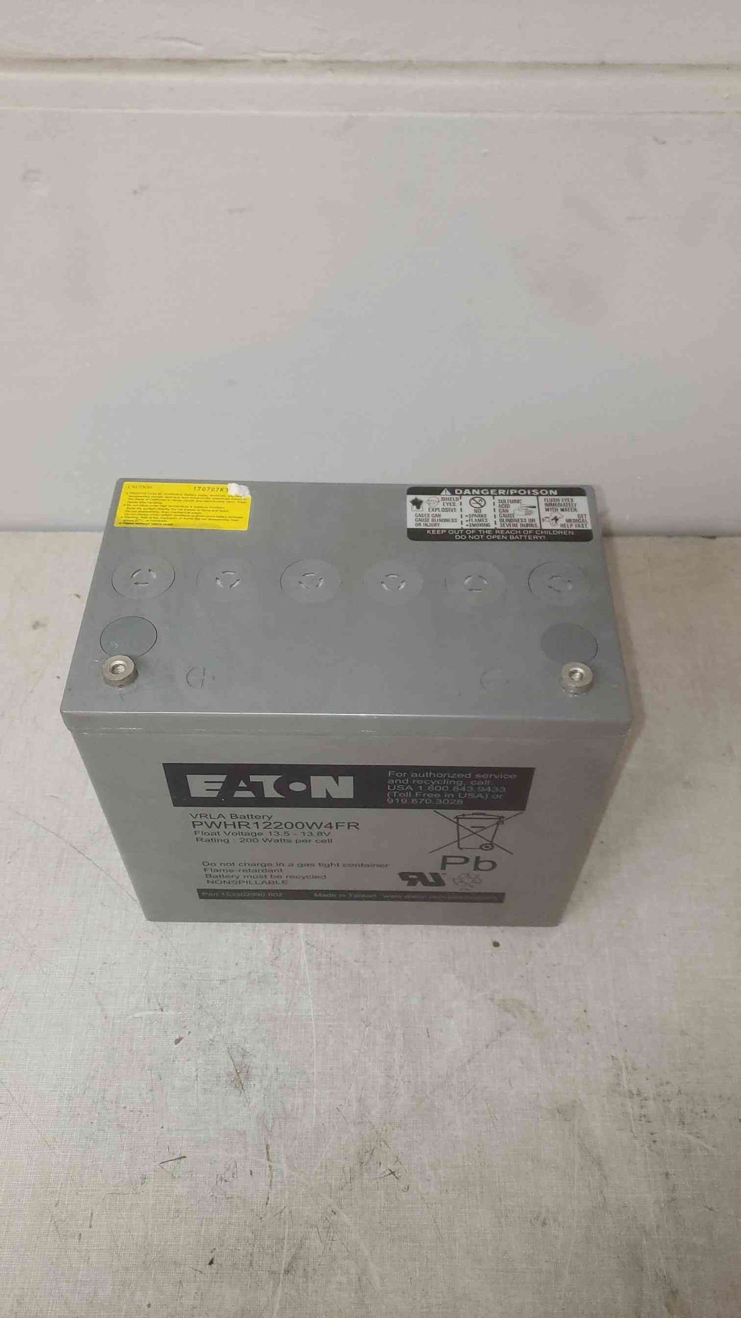 EATON 52 Amp Hr VRLA Battery PWHR12200W4FR (SKU: 109292)