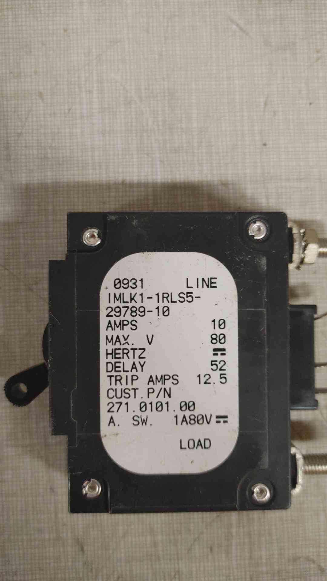 Airpax 10A 1 Pole Breaker IMLK1-1RLS5-29789-10 *Pickup Only*