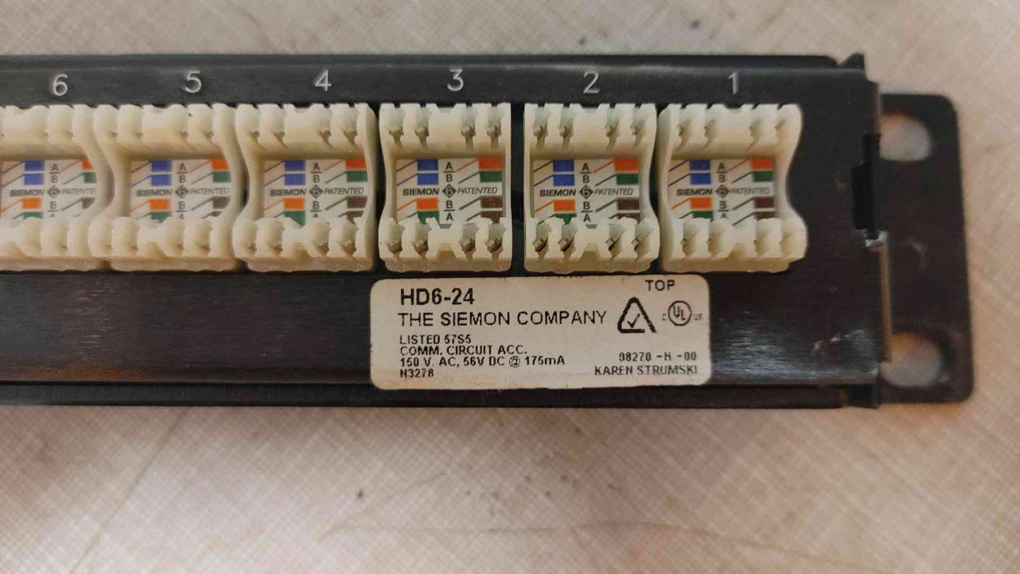Siemon 24 Port Patch Panel HD6-24 (109460)