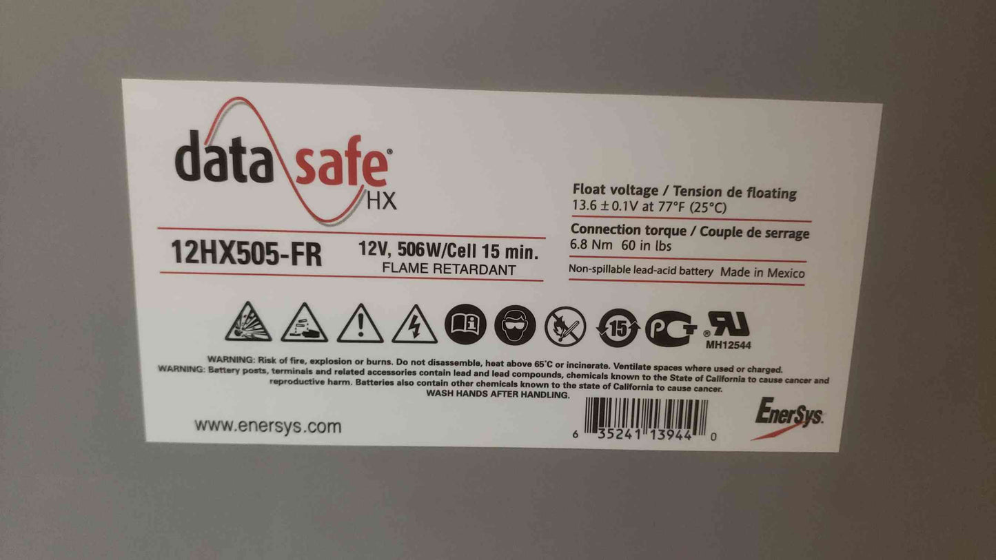 Data Safe 12V Nonspillable Lead-Acid Battery 12HX505-FR 2021 (SKU: 109702)