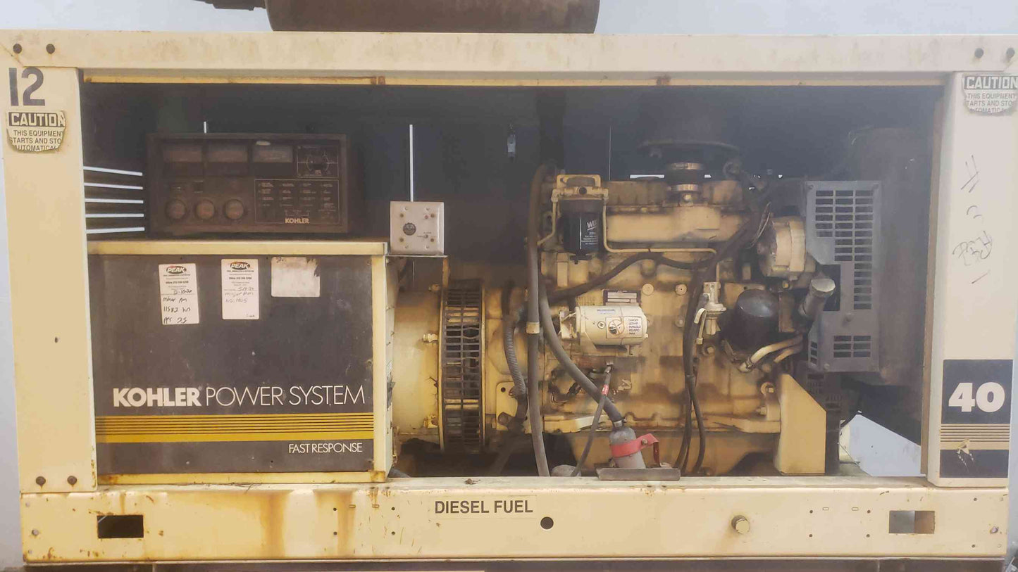 40KW Kohler 40R0ZJ61 1&3PH Diesel 1179Hrs. (SKU: 109705)