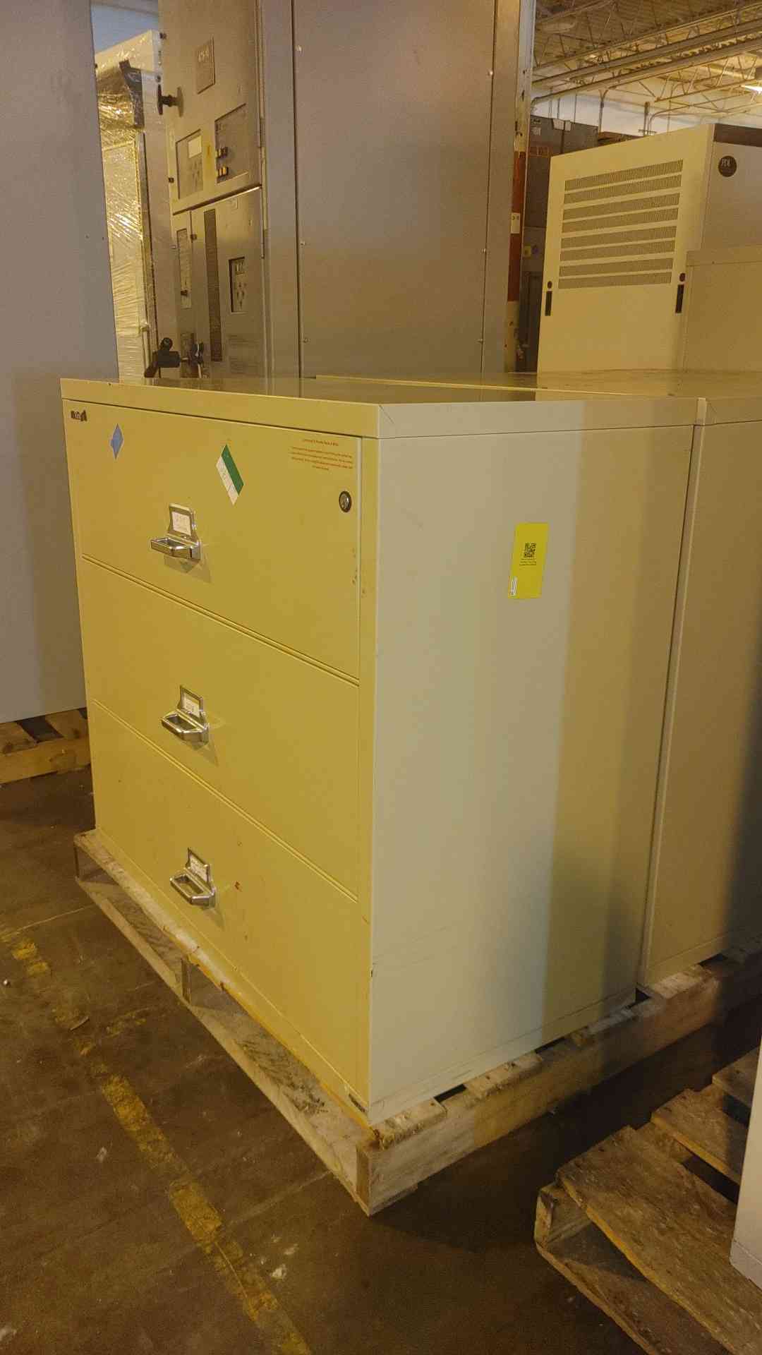 FireKing 3 Tier Filing Cabinet Fire Proof Storage w/ KEY (SKU:109839)